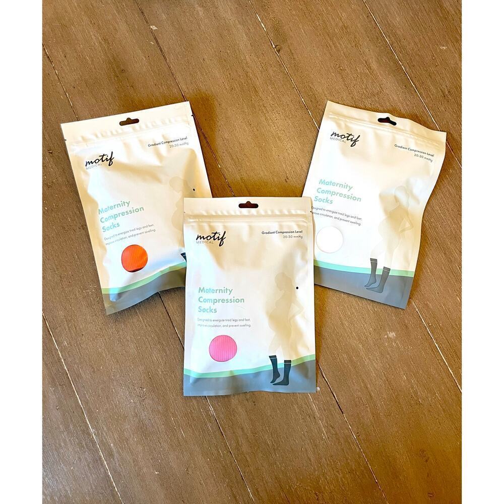 Motif Maternity Postpartum Compression Socks New Size Medium 3 Pack 0592B